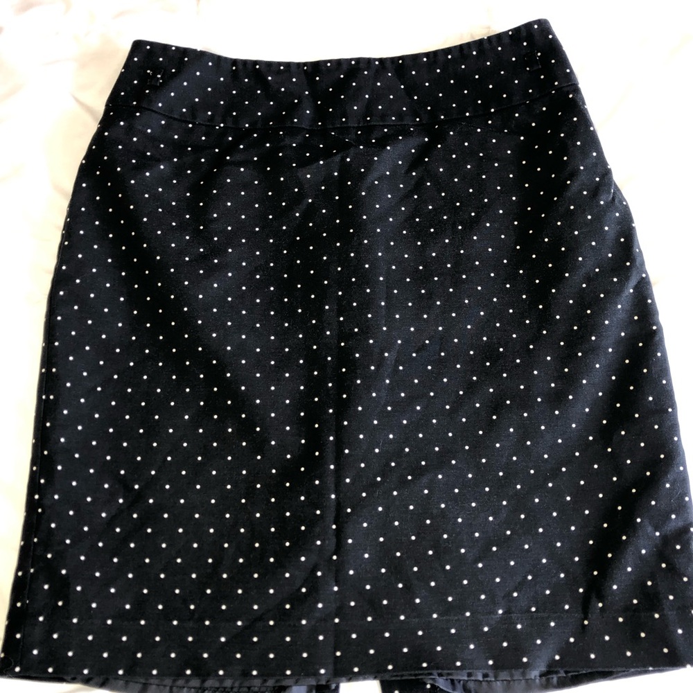 Liz Claiborne Black Pencil Skirt with White Polka Dots